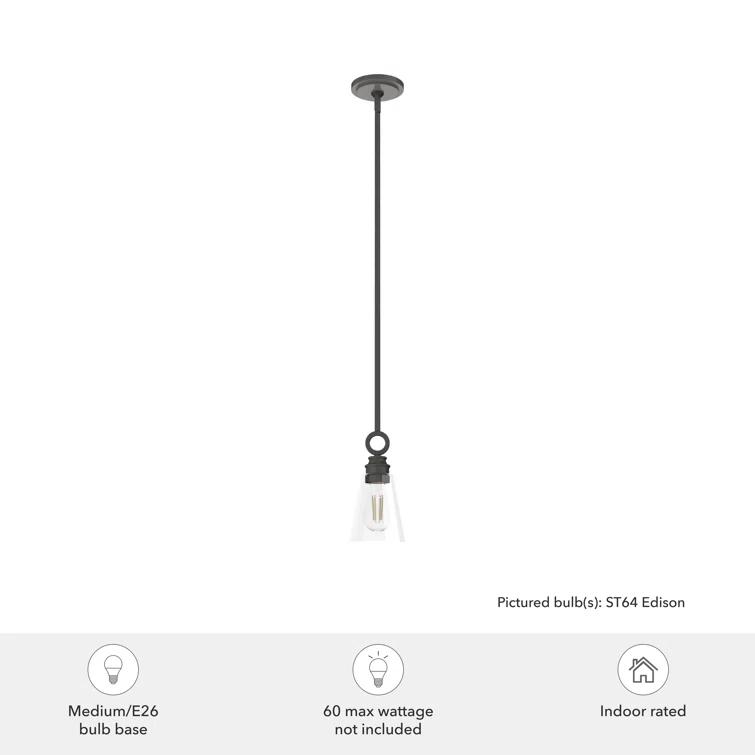 Klein 1 Light Glass Cone Pendant