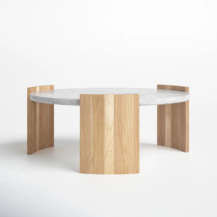 Whilem Round Coffee Table - White
