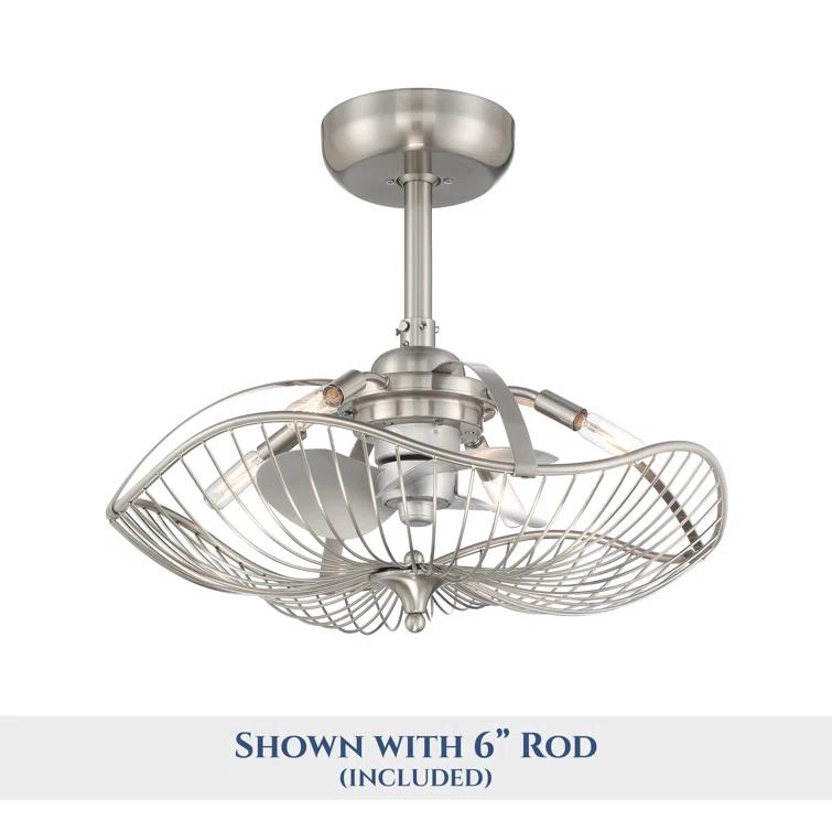 22" Akoni 3 - Blade Ceiling Fan with Light Kit Included