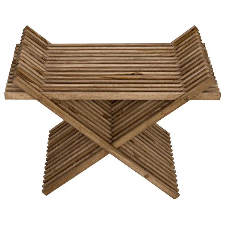 Noir Dede Solid Wood Accent Stool