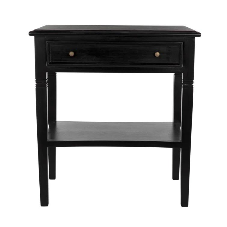 Luna 1 Drawer Nightstand - Hand Rubbed Black