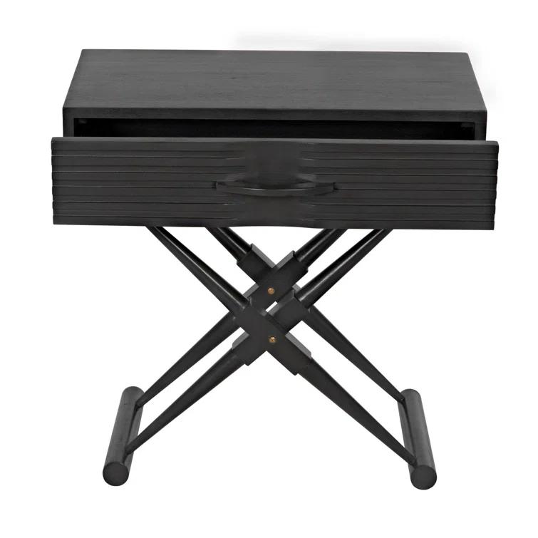 Zanta Solid Wood End Table with Storage