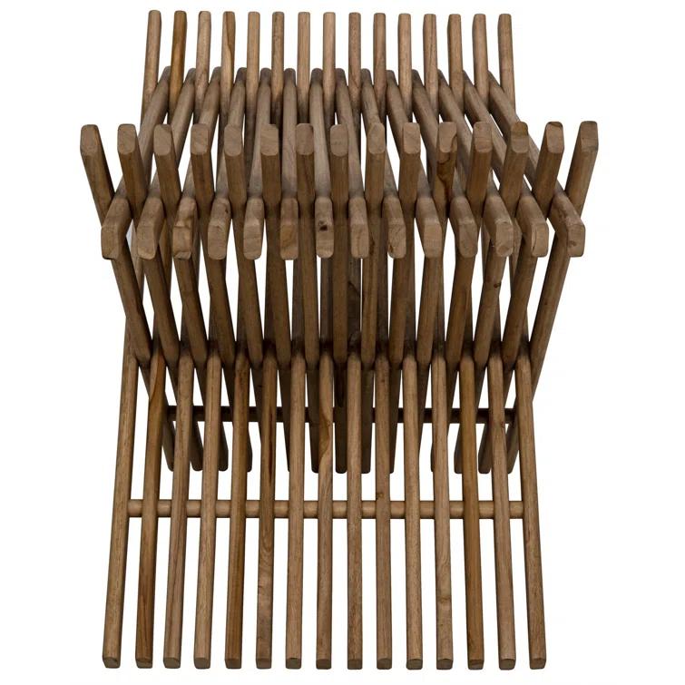Noir Dede Solid Wood Accent Stool