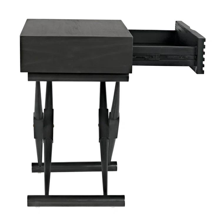 Zanta Solid Wood End Table with Storage
