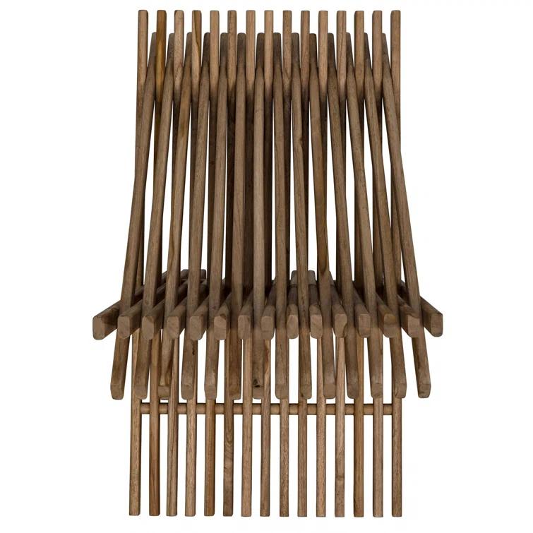 Noir Dede Solid Wood Accent Stool