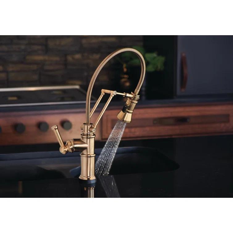 Stainless Steel Pull-Out Spray Kitchen Faucet with Brass Handle