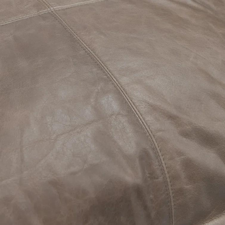 ZeaZu 22" X 22" Taupe Leather Zippered Pillow