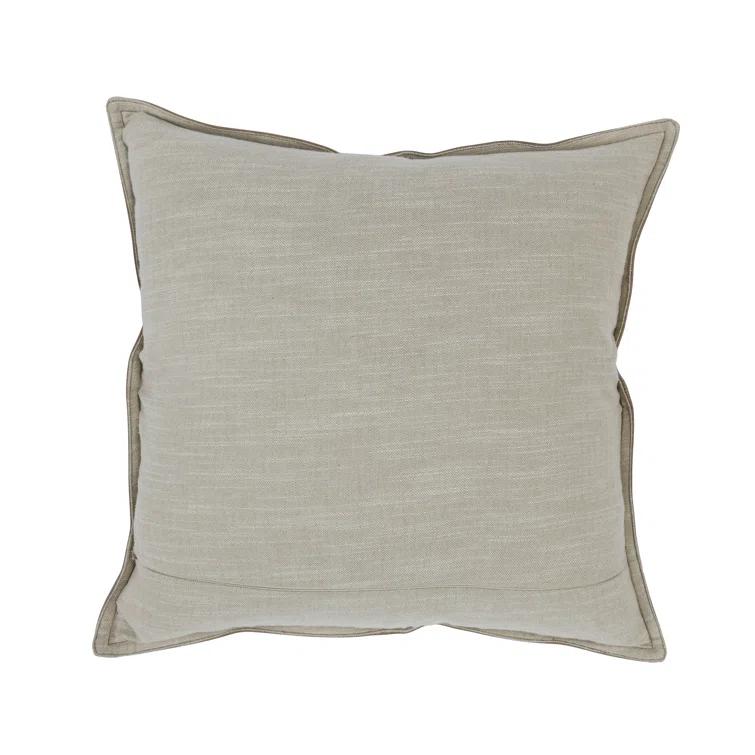 ZeaZu 22" X 22" Taupe Leather Zippered Pillow