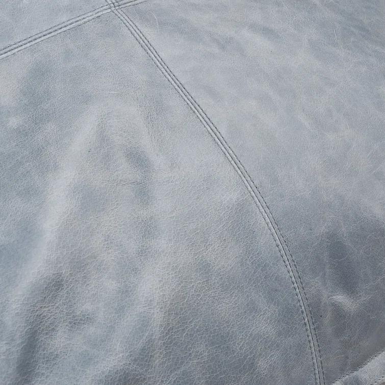 ZeaZu 22" X 22" Taupe Leather Zippered Pillow