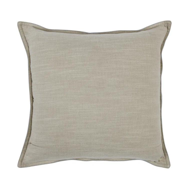 ZeaZu 22" X 22" Taupe Leather Zippered Pillow