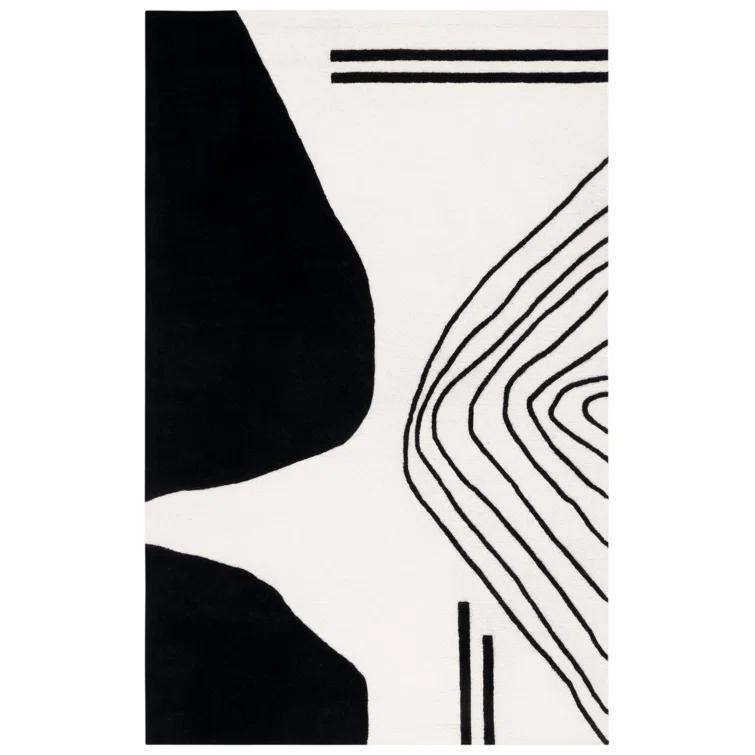 Rodeo Drive RD860 Hand Tufted Area Rug - Ivory/Black - 8'x10' - Safavieh.