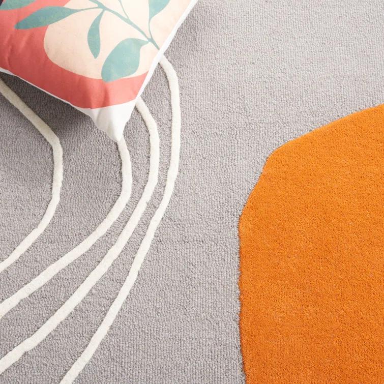 Rodeo Drive RD860 Hand Tufted Accent Rug - Grey/Rust - 2'x3' - Safavieh.