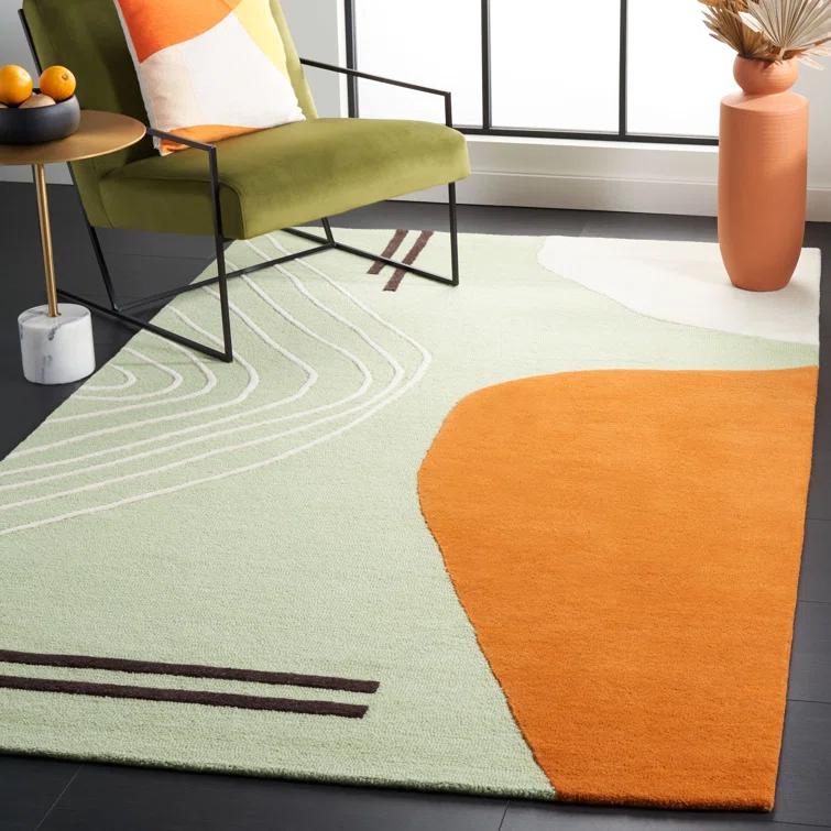 Rodeo Drive RD860 Hand Tufted Area Rug - Green/Rust - 8'x10' - Safavieh.