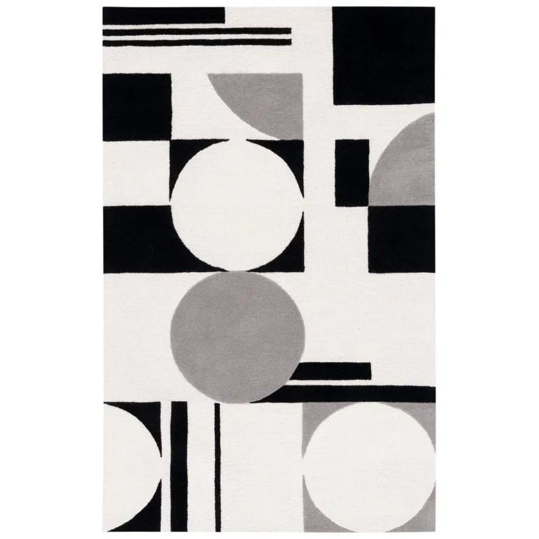 Rodeo Drive RD856 Hand Tufted Area Rug - Grey/Black - 3'x5' - Safavieh.