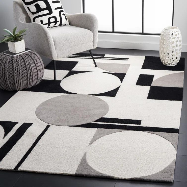 Rodeo Drive RD856 Hand Tufted Area Rug - Grey/Black - 3'x5' - Safavieh.