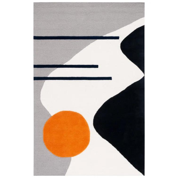 Rodeo Drive RD883 Hand Tufted Area Rug - Grey/Black - 4'x6' - Safavieh.