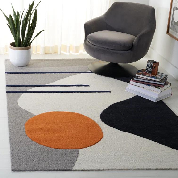 Rodeo Drive RD883 Hand Tufted Area Rug - Grey/Black - 4'x6' - Safavieh.