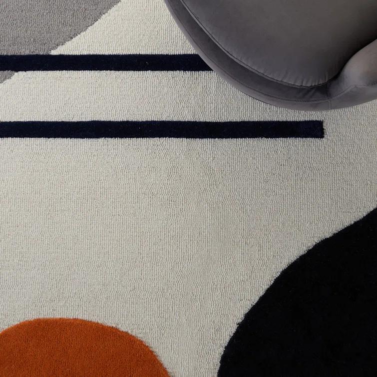 Rodeo Drive RD883 Hand Tufted Area Rug - Grey/Black - 4'x6' - Safavieh.