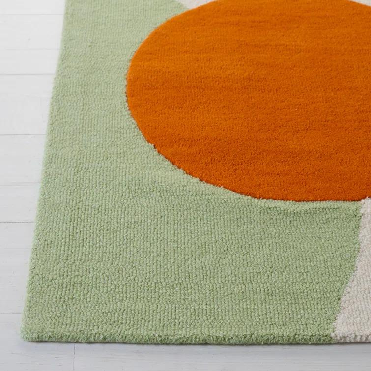 Rodeo Drive RD883 Hand Tufted Indoor Area Rug - 6'x9' - Green/Black - Safavieh