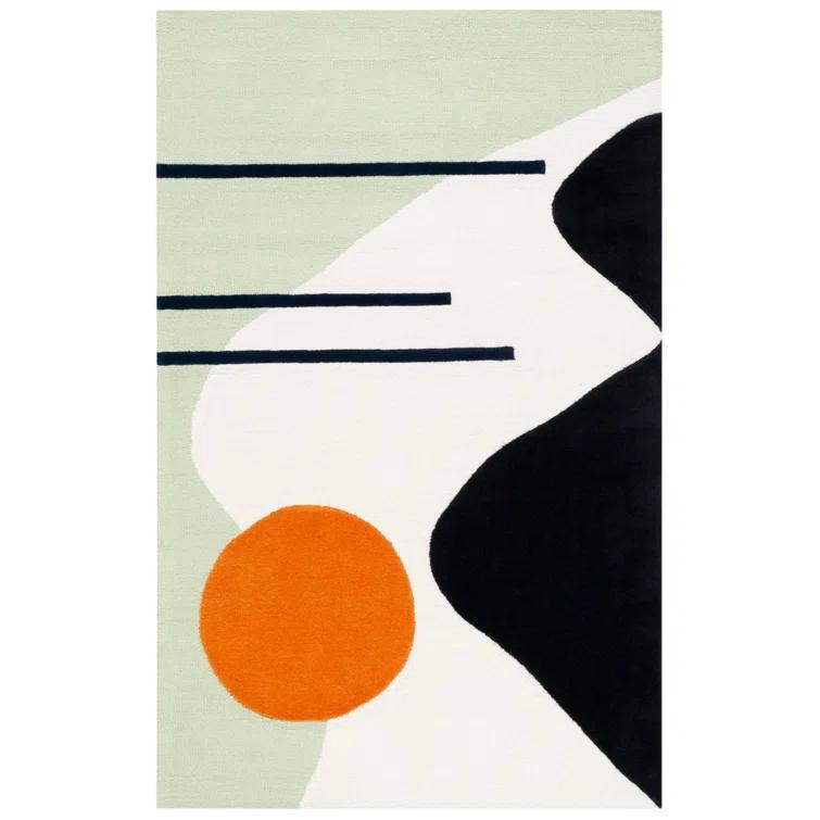Rodeo Drive RD883 Hand Tufted Indoor Area Rug - 6'x9' - Green/Black - Safavieh
