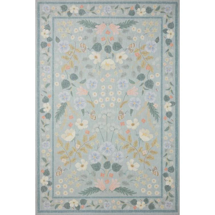 Rifle Paper Co. x Loloi Floral Willow Sky Area Rug