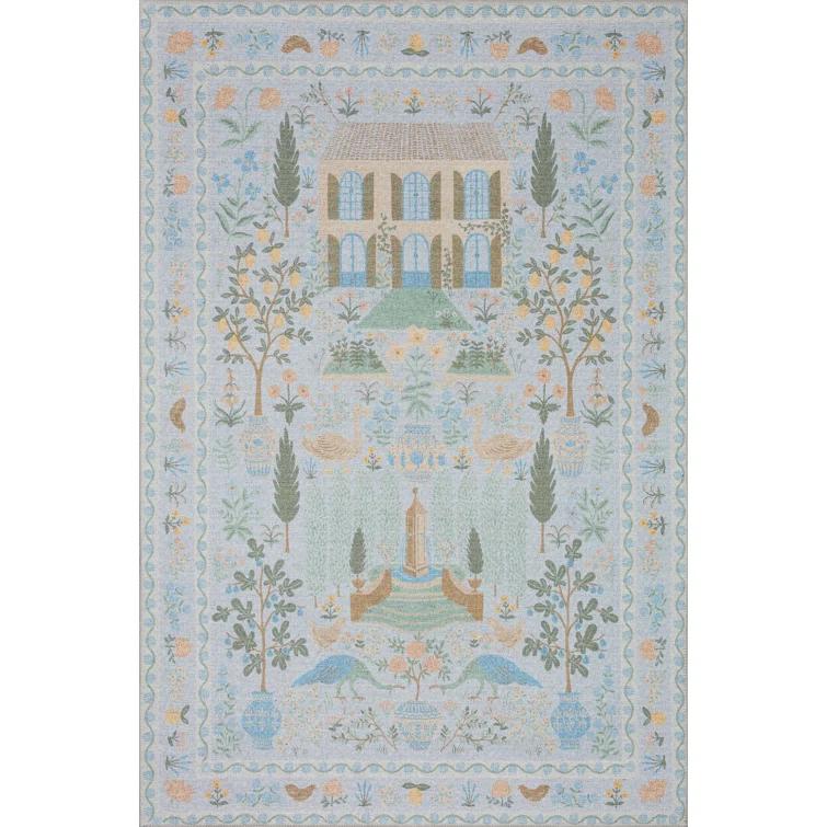 Rifle Paper Co. x Loloi Menagerie MEN-03 Camont Lt. Blue Rug