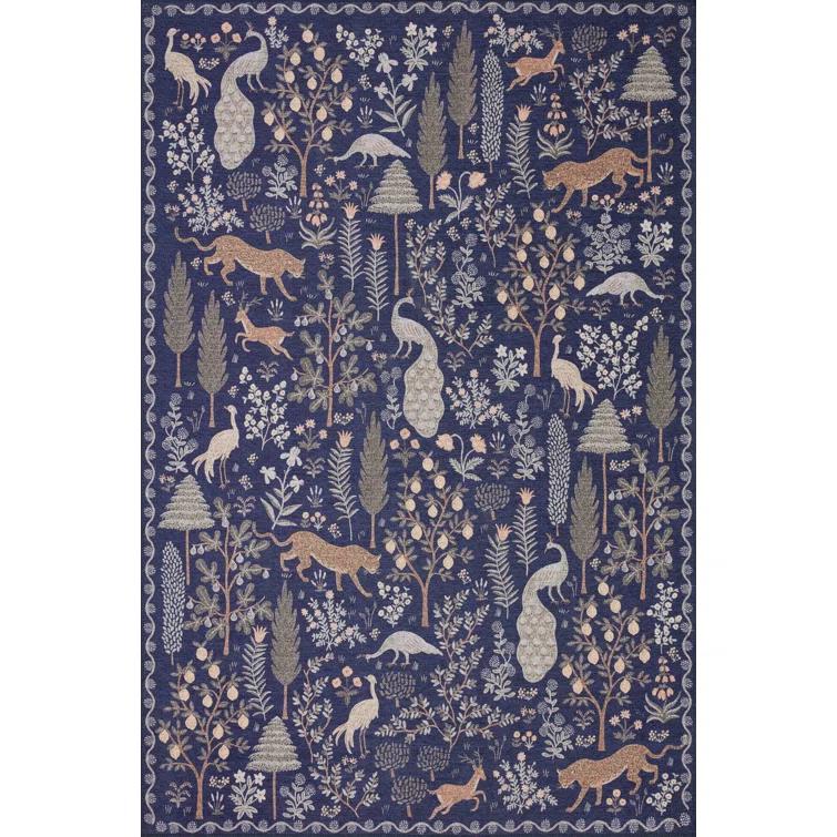 Menagerie Rifle Paper Co. x Loloi MEN-02 Forest Navy Rug