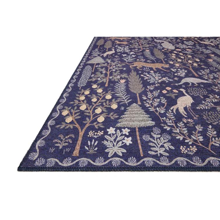 Menagerie Rifle Paper Co. x Loloi MEN-02 Forest Navy Rug