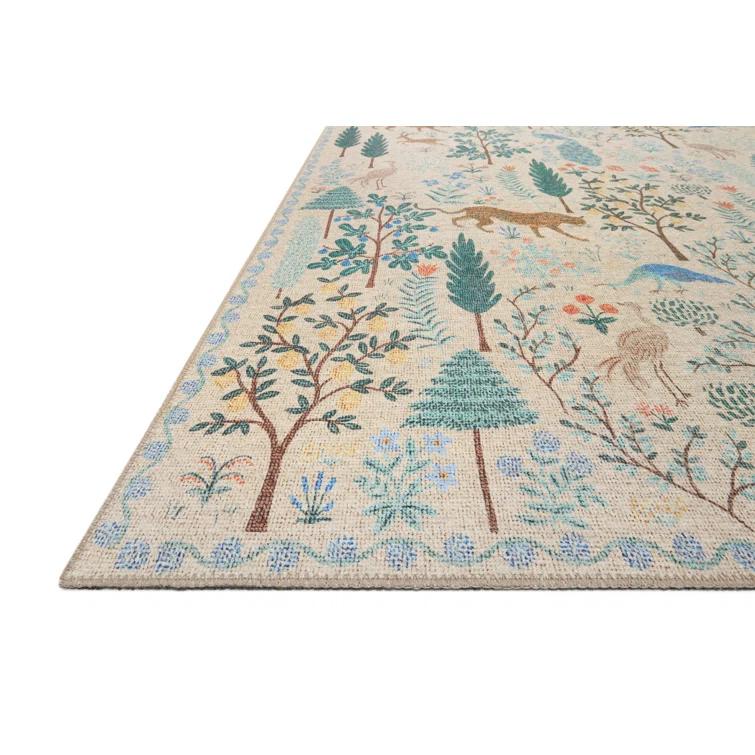 Rifle Paper Co. x Loloi Menagerie MEN-02 Forest Cream Rug