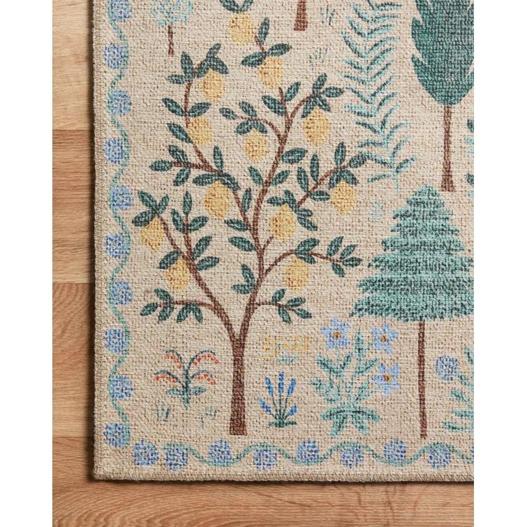 Rifle Paper Co. x Loloi Menagerie MEN-02 Forest Cream Rug