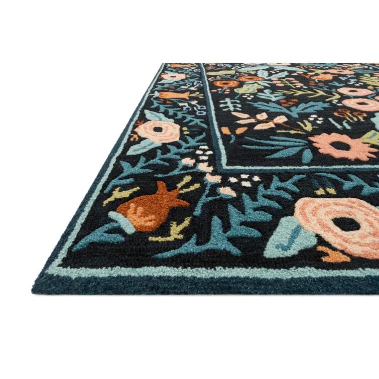 Rifle Paper Co. x Loloi Les Fleurs LES-01 Black Rug