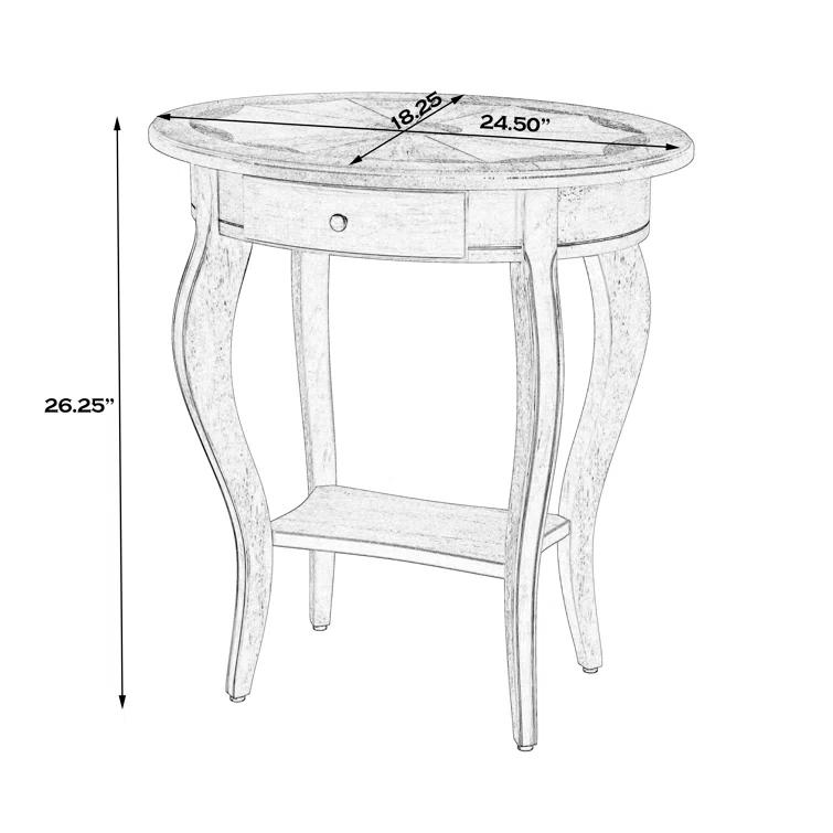 Butler Specialty Jeanette Oval Antique Beige Wood Accent Table