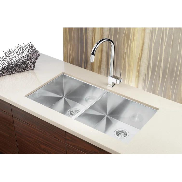Blanco 516212 Precision 32" L x 18'' W Double Bowl Stainless Steel Undermount Kitchen Sink