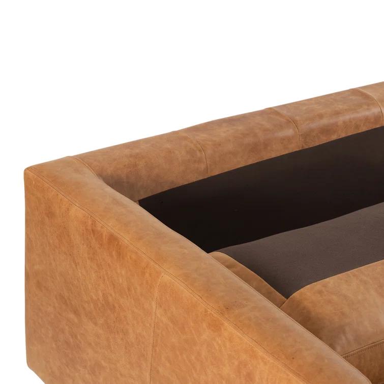 Napa 88.5'' Full-Grain Genuine Italian Leather Sofa