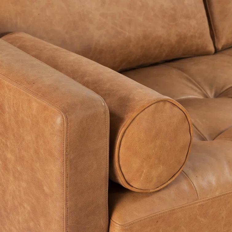 Napa 72'' Full-Grain Genuine Italian Leather Sofa