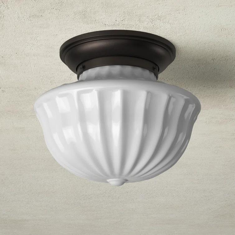 Maisie Single Light Glass Semi Flush Mount
