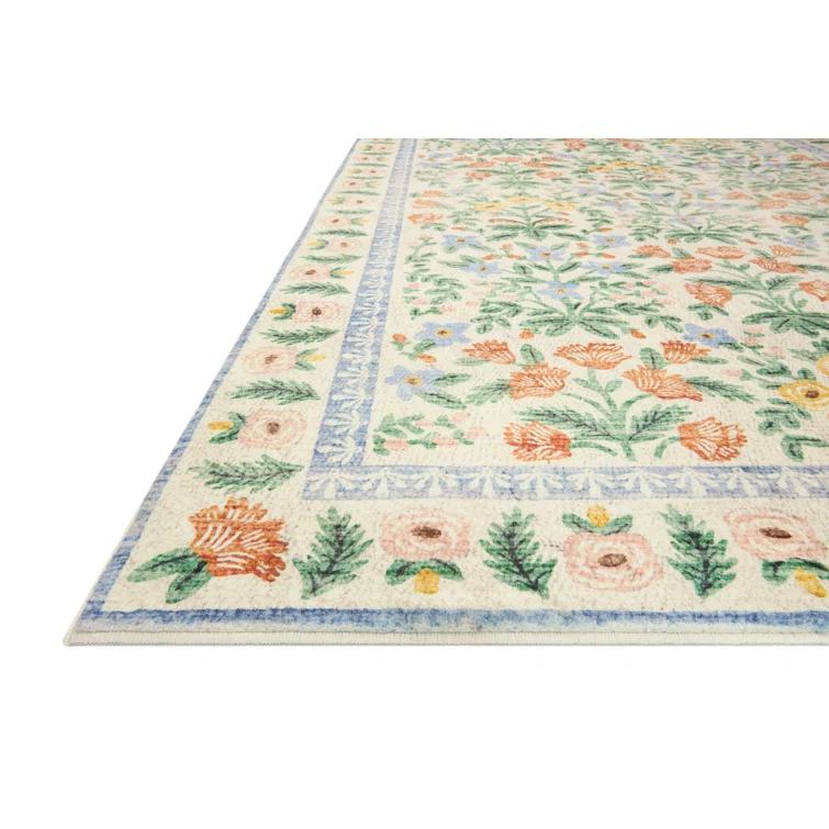 Rifle Paper Co. x Loloi Eden Mughal Garden Cream Rug feat CloudPile