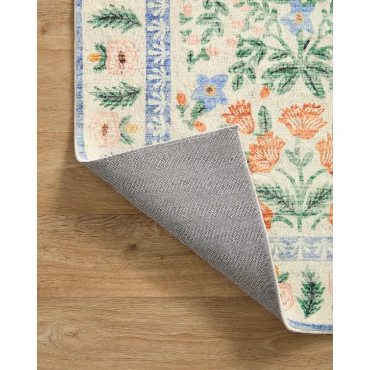 Rifle Paper Co. x Loloi Eden Mughal Garden Cream Rug feat CloudPile