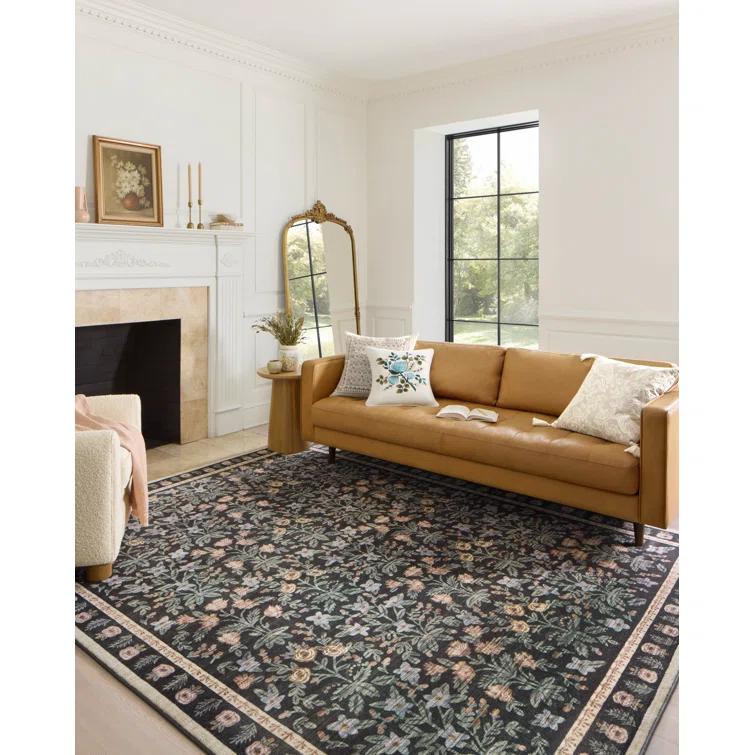 Rifle Paper Co. x Loloi Eden Mughal Garden Black Rug feat. CloudPile