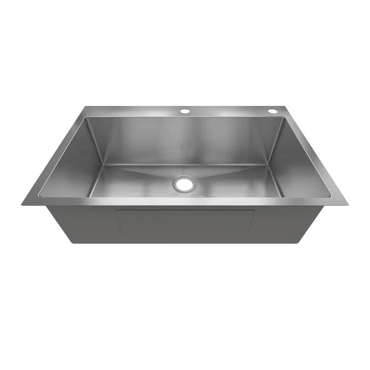 Sinber 33" x 22" Drop In Single Bowl Kitchen Sink with 18 Gauge 304 Stainless Steel Finish