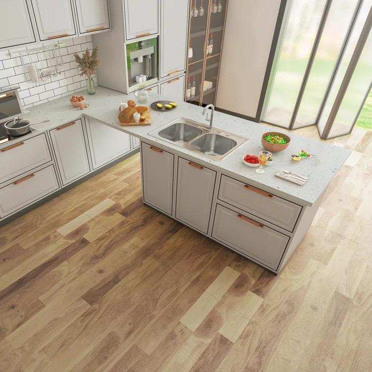 Sinber 33" x 22" Drop In Double Bowl Kitchen Sink with 18 Gauge 304 Stainless Steel Satin Finish