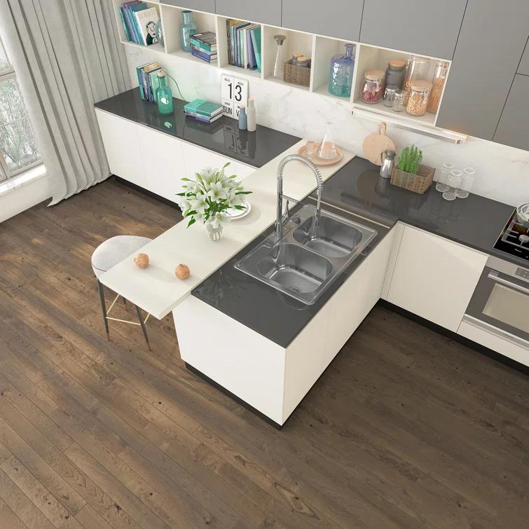 Sinber 33" x 22" Drop In Double Bowl Kitchen Sink with 18 Gauge 304 Stainless Steel Satin Finish