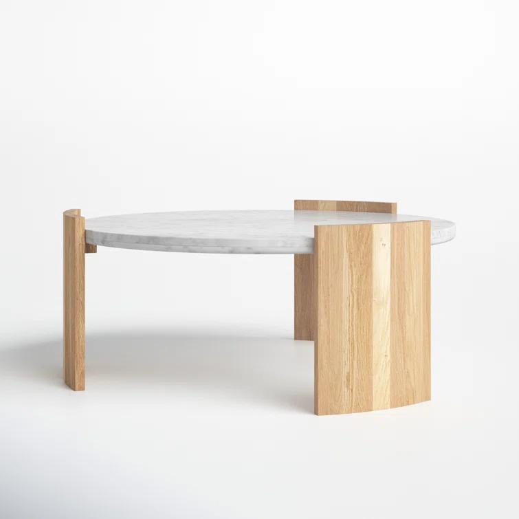 Whilem Round Coffee Table - White