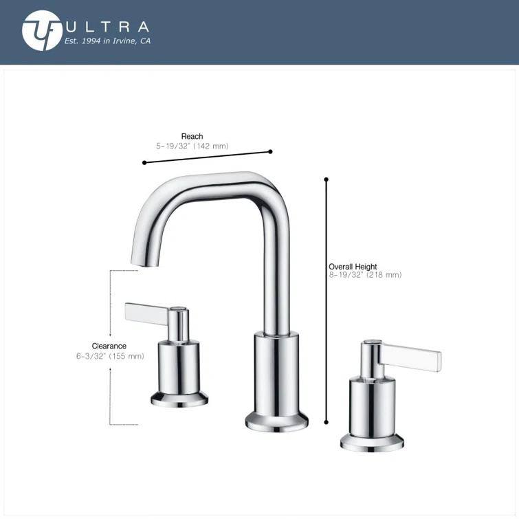 Kree Widespread 2-handle Bathroom Faucet with Drain Assembly