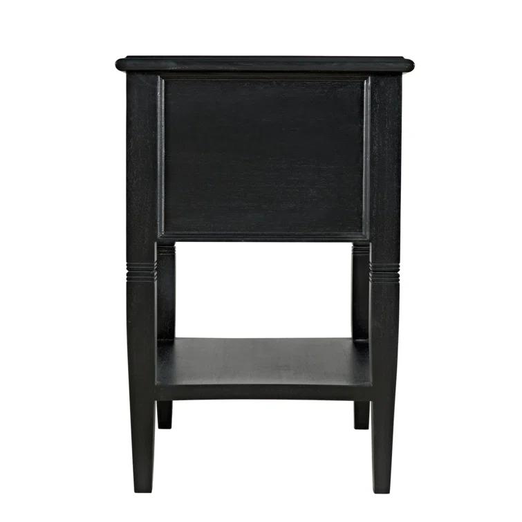 Luna 2 Drawer Nightstand - Hand Rubbed Black