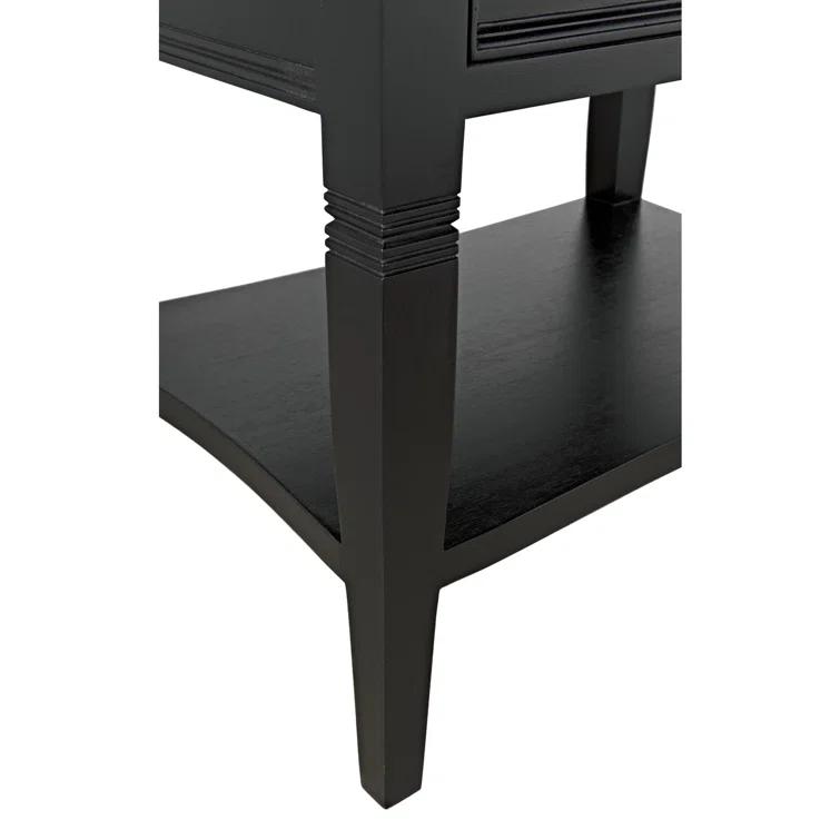 Luna 2 Drawer Nightstand - Hand Rubbed Black