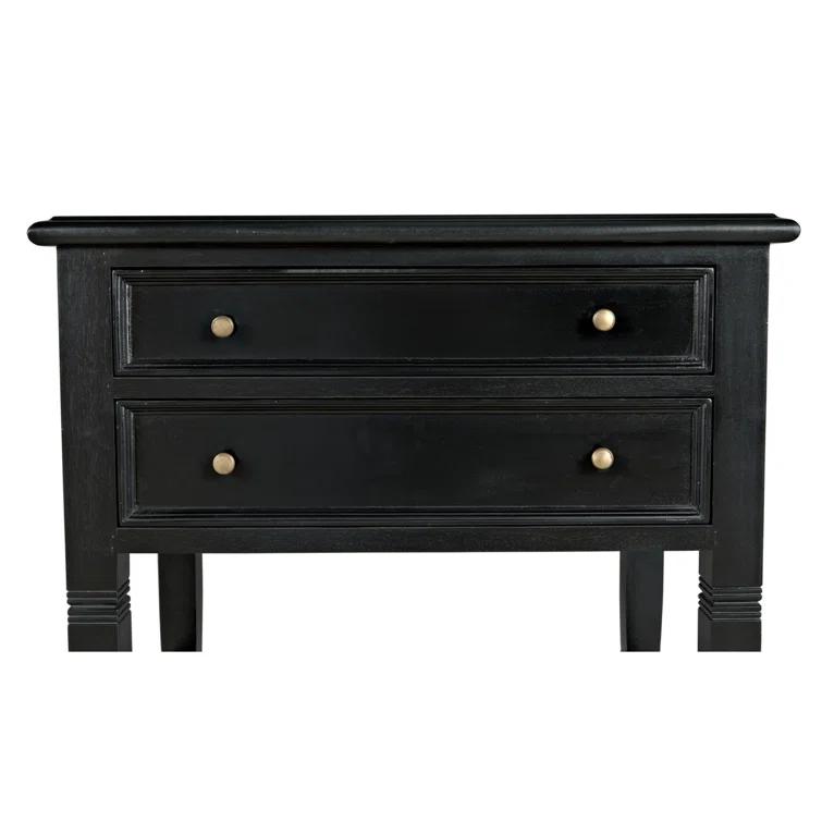 Luna 2 Drawer Nightstand - Hand Rubbed Black