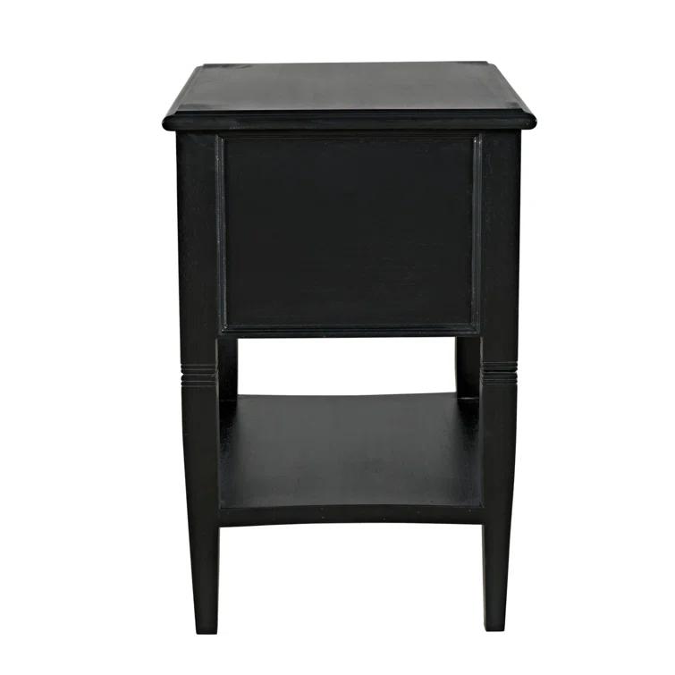 Luna 2 Drawer Nightstand - Hand Rubbed Black