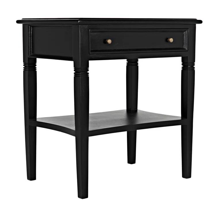 Luna 1 Drawer Nightstand - Hand Rubbed Black