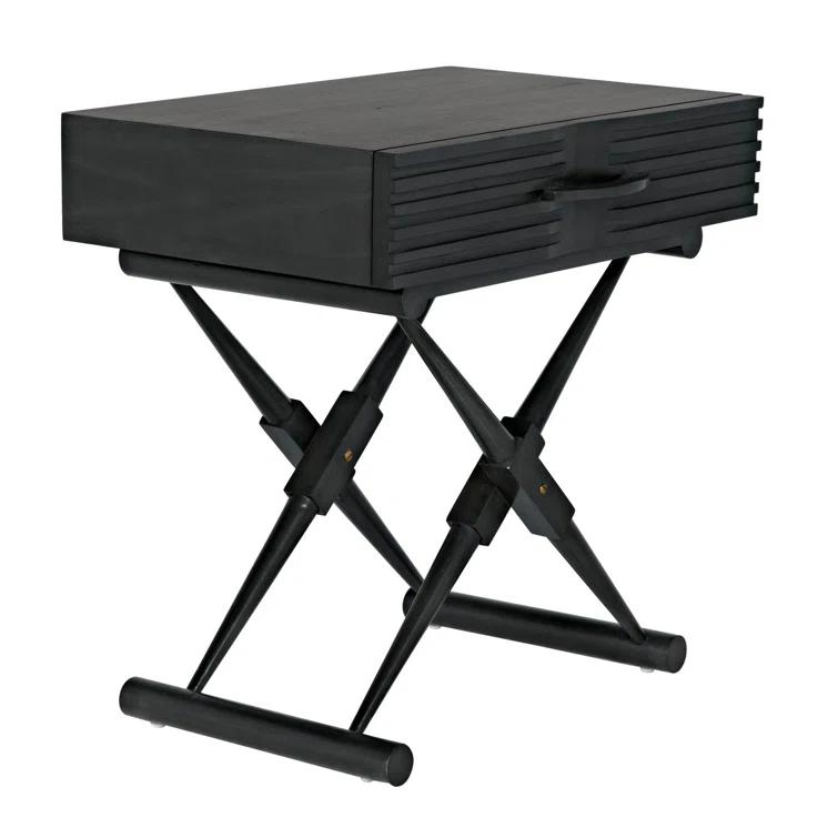 Zanta Solid Wood End Table with Storage